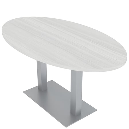 Skutchi Designs 33.5 in W, 69.5 in L, 29 in H, Engineered Wood Top, White HAR-OVL-34x70-DOU-WHCYPRESS